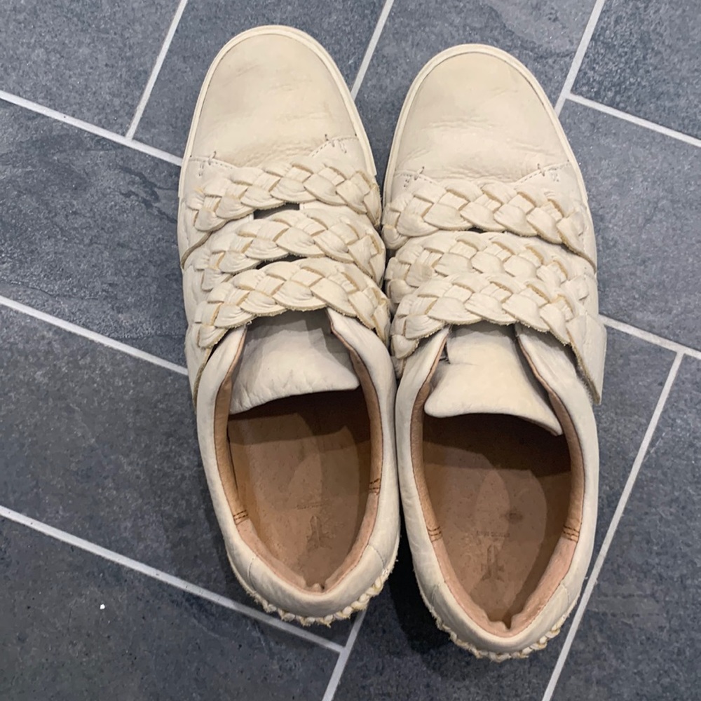 Frye braided shoes in light tan